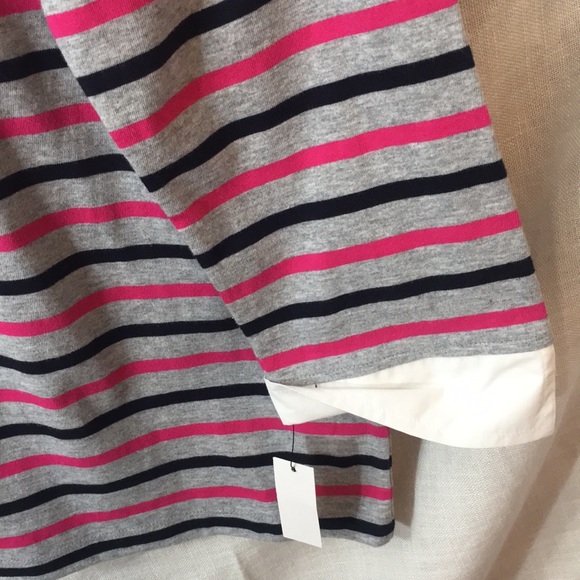 Talbots Embroidered French Tres Chic Striped Boatneck Shirt - Picture 5 of 7